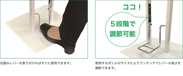 足踏み除菌スプレースタンド解説２